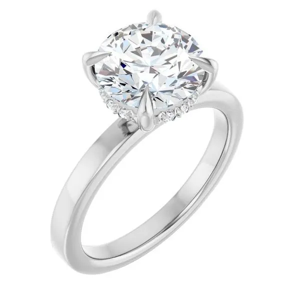 Claw-Prong Hidden Halo-Style Engagement Ring Don's Jewelry & Design Washington, IA