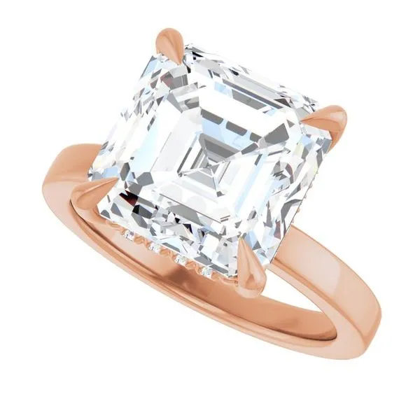 Claw-Prong Hidden Halo-Style Engagement Ring Image 5 Hudson Valley Goldsmith New Paltz, NY