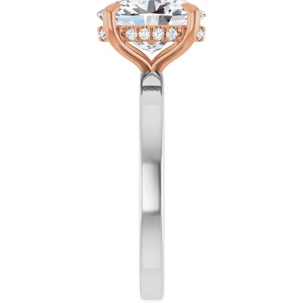 Claw-Prong Hidden Halo-Style Engagement Ring Image 4 Hudson Valley Goldsmith New Paltz, NY