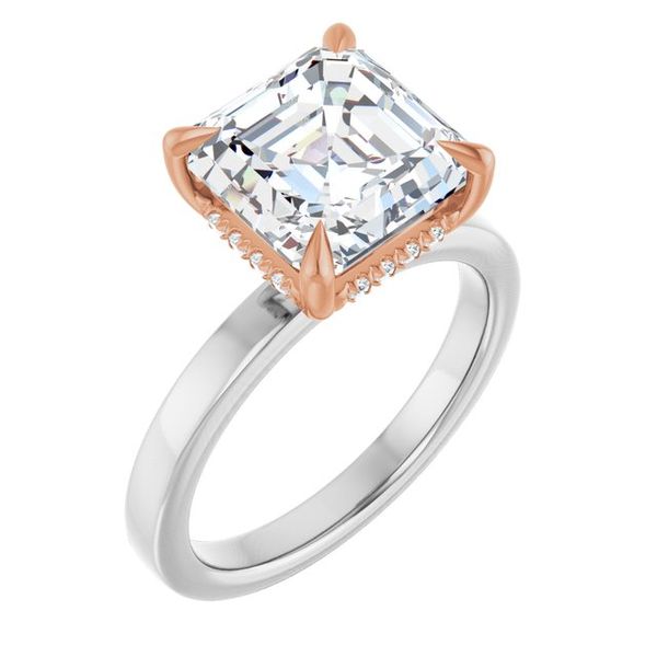 Claw-Prong Hidden Halo-Style Engagement Ring