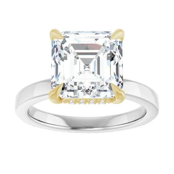 Claw-Prong Hidden Halo-Style Engagement Ring Image 3 Hudson Valley Goldsmith New Paltz, NY