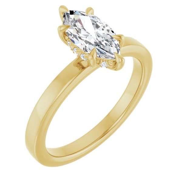 Claw-Prong Hidden Halo-Style Engagement Ring