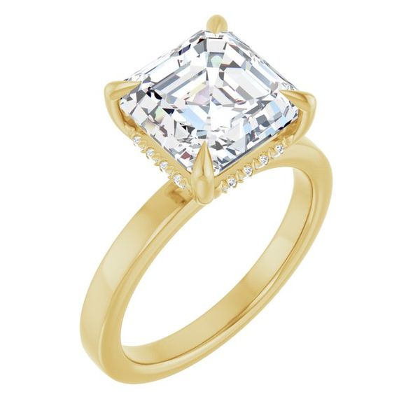 Claw-Prong Hidden Halo-Style Engagement Ring