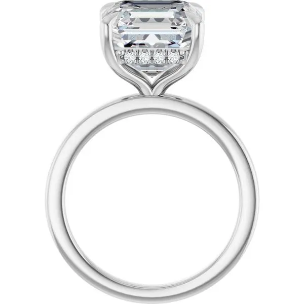 Claw-Prong Hidden Halo-Style Engagement Ring Image 2 Hudson Valley Goldsmith New Paltz, NY