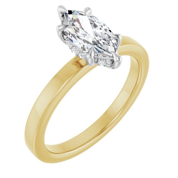 Claw-Prong Hidden Halo-Style Engagement Ring