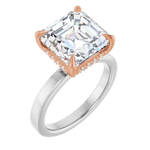 Claw-Prong Hidden Halo-Style Engagement Ring