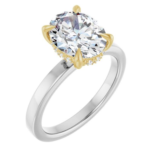 Claw-Prong Hidden Halo-Style Engagement Ring