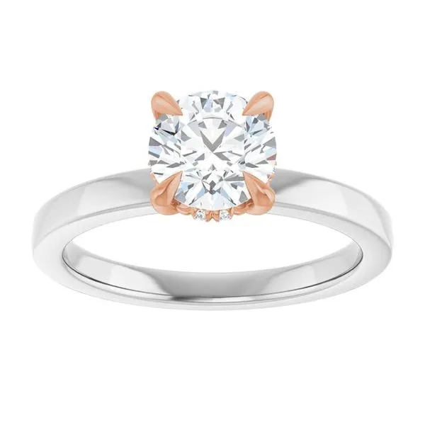 Claw-Prong Hidden Halo-Style Engagement Ring Image 3 Don's Jewelry & Design Washington, IA