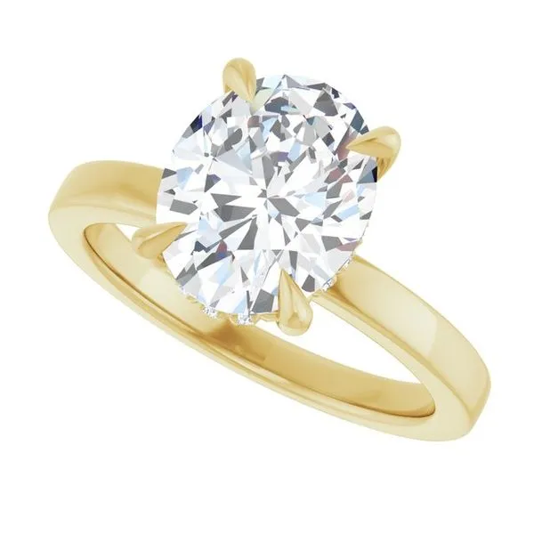 Claw-Prong Hidden Halo-Style Engagement Ring Image 5 Hudson Valley Goldsmith New Paltz, NY