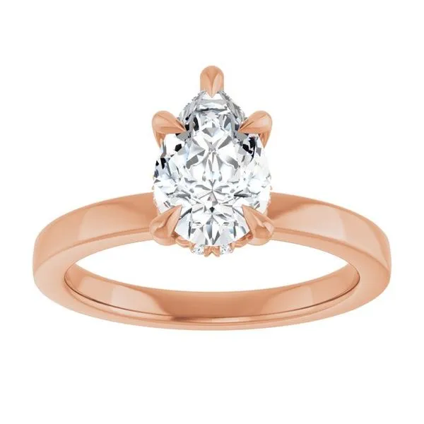 Claw-Prong Hidden Halo-Style Engagement Ring Image 3 Don's Jewelry & Design Washington, IA