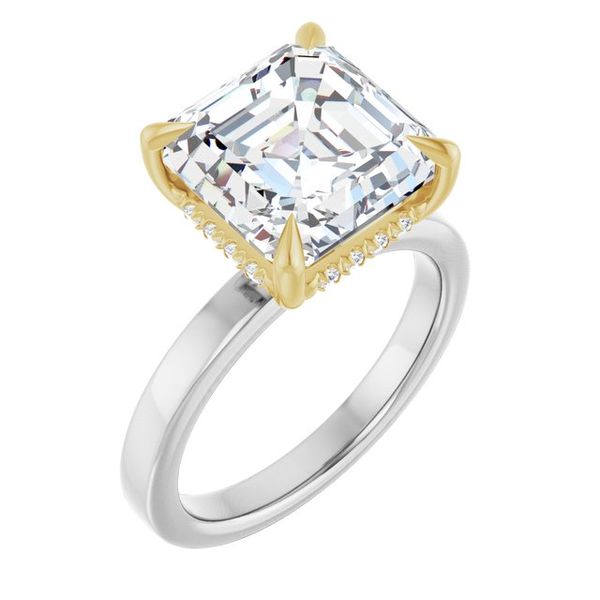 Claw-Prong Hidden Halo-Style Engagement Ring