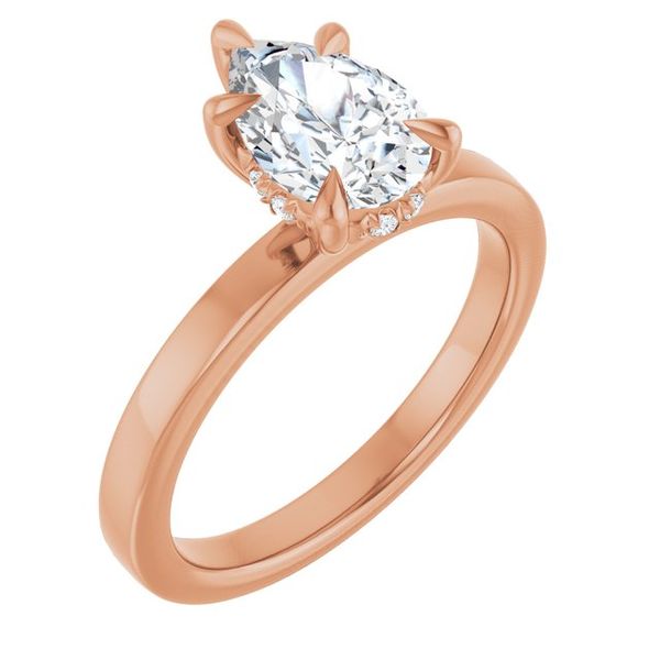 Claw-Prong Hidden Halo-Style Engagement Ring