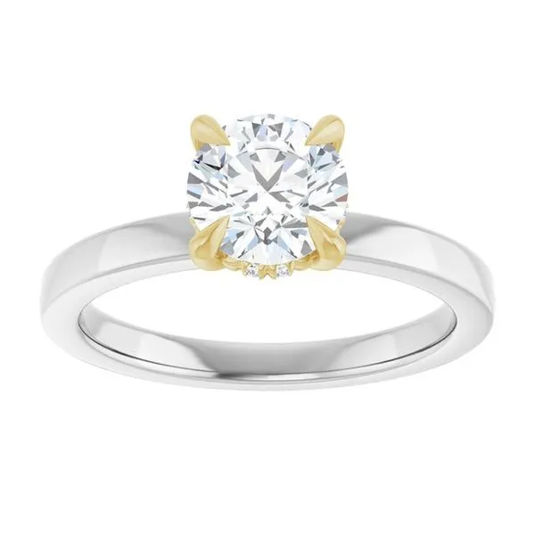 Claw-Prong Hidden Halo-Style Engagement Ring Image 3 Hudson Valley Goldsmith New Paltz, NY