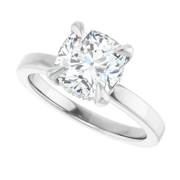 Claw-Prong Hidden Halo-Style Engagement Ring Image 5 Northwood Jewelers Northwood, OH