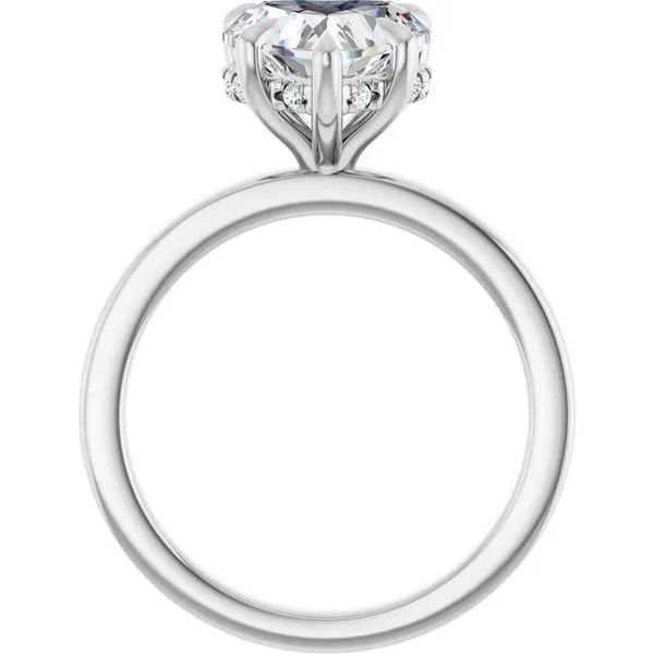 Claw-Prong Hidden Halo-Style Engagement Ring Image 2 Hudson Valley Goldsmith New Paltz, NY