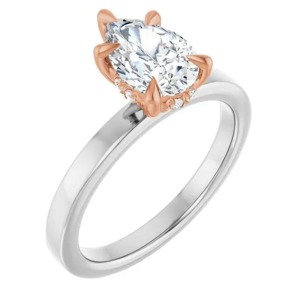 Claw-Prong Hidden Halo-Style Engagement Ring Hudson Valley Goldsmith New Paltz, NY