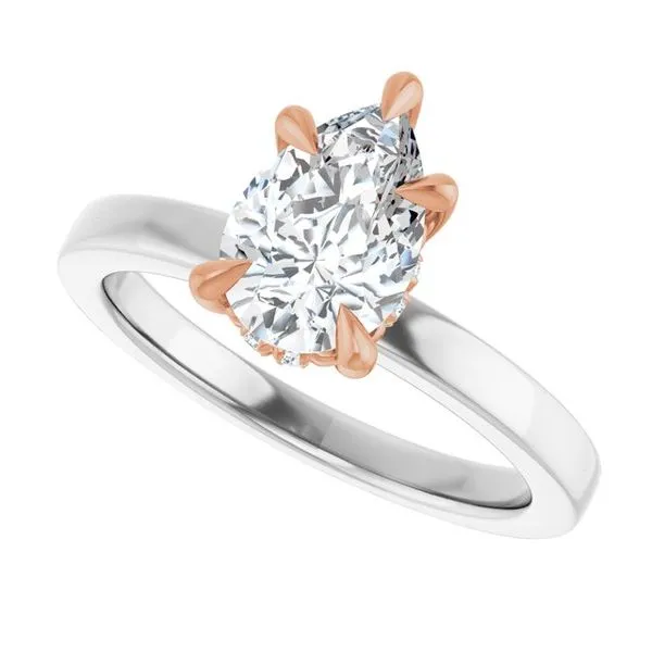 Claw-Prong Hidden Halo-Style Engagement Ring Image 5 Hudson Valley Goldsmith New Paltz, NY