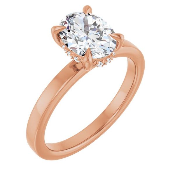 Claw-Prong Hidden Halo-Style Engagement Ring