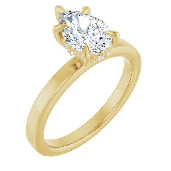 Claw-Prong Hidden Halo-Style Engagement Ring