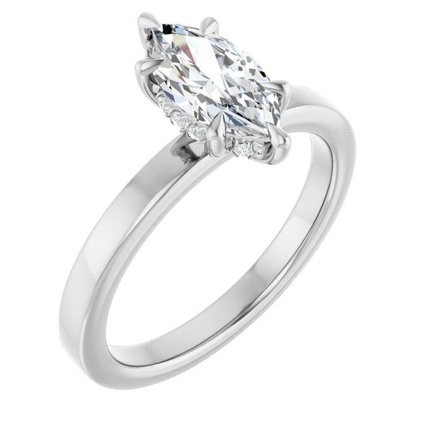 Claw-Prong Hidden Halo-Style Engagement Ring