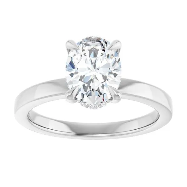 Claw-Prong Hidden Halo-Style Engagement Ring Image 3 Don's Jewelry & Design Washington, IA