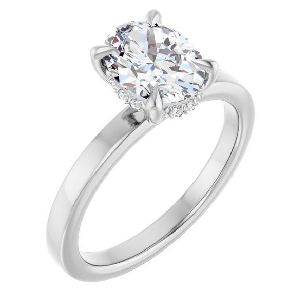 Claw-Prong Hidden Halo-Style Engagement Ring