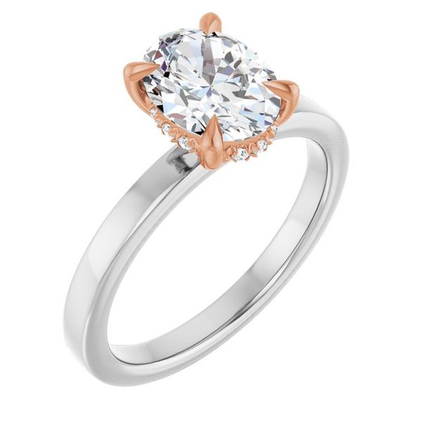 Claw-Prong Hidden Halo-Style Engagement Ring