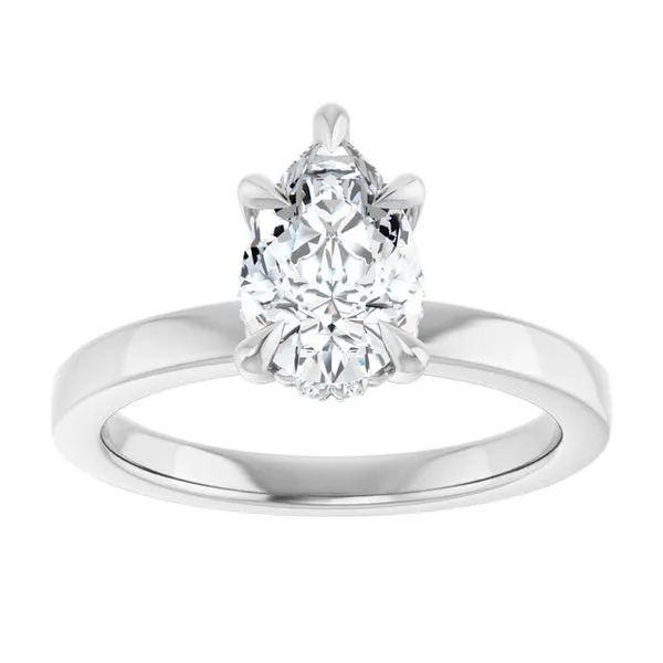 Claw-Prong Hidden Halo-Style Engagement Ring Image 3 Hudson Valley Goldsmith New Paltz, NY