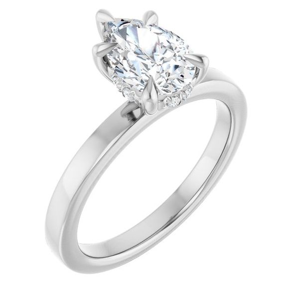 Claw-Prong Hidden Halo-Style Engagement Ring