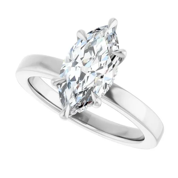 Claw-Prong Hidden Halo-Style Engagement Ring Image 5 Stuart Benjamin & Co. Jewelry Designs San Diego, CA