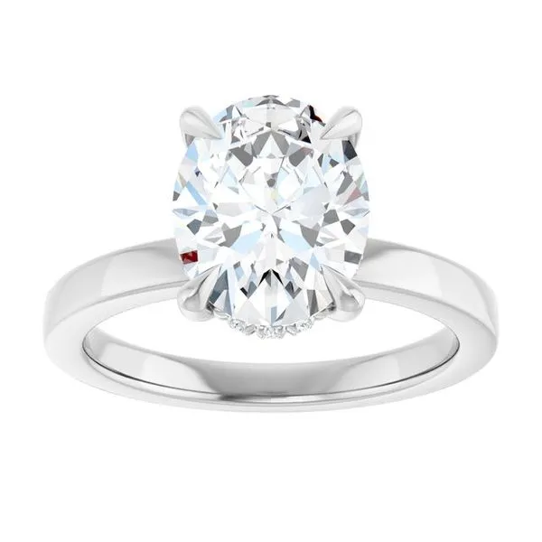 Claw-Prong Hidden Halo-Style Engagement Ring Image 3 Don's Jewelry & Design Washington, IA