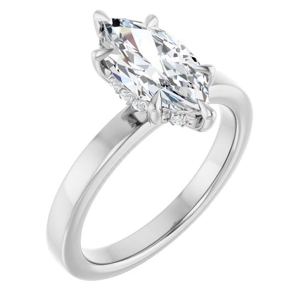 Claw-Prong Hidden Halo-Style Engagement Ring