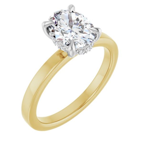 Claw-Prong Hidden Halo-Style Engagement Ring