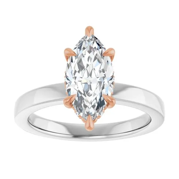 Claw-Prong Hidden Halo-Style Engagement Ring Image 3 JF Jones Jewelers Rochester, NY