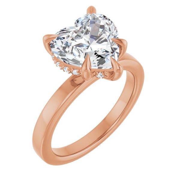 Claw-Prong Hidden Halo-Style Engagement Ring