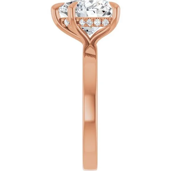 Claw-Prong Hidden Halo-Style Engagement Ring Image 4 Hudson Valley Goldsmith New Paltz, NY