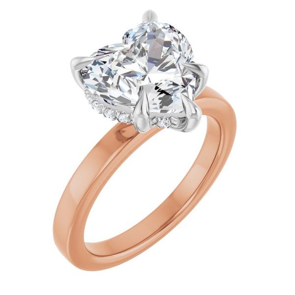 Claw-Prong Hidden Halo-Style Engagement Ring