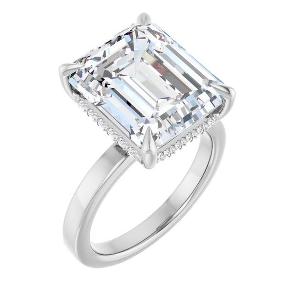 Claw-Prong Hidden Halo-Style Engagement Ring