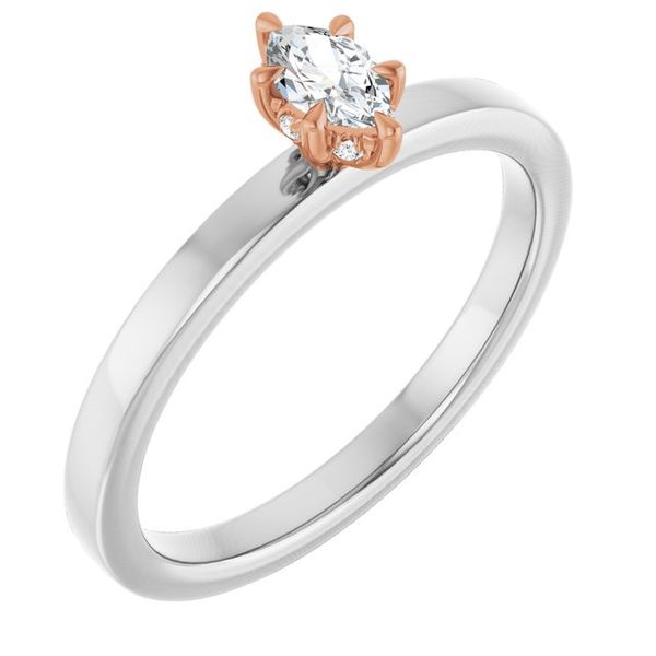 Claw-Prong Hidden Halo-Style Engagement Ring