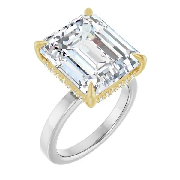 Claw-Prong Hidden Halo-Style Engagement Ring