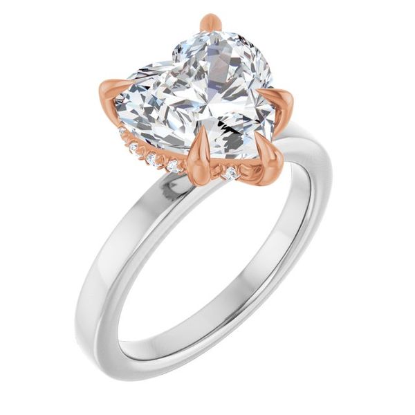 Claw-Prong Hidden Halo-Style Engagement Ring