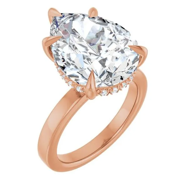 Claw-Prong Hidden Halo-Style Engagement Ring