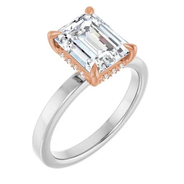 Claw-Prong Hidden Halo-Style Engagement Ring J. West Jewelers Round Rock, TX