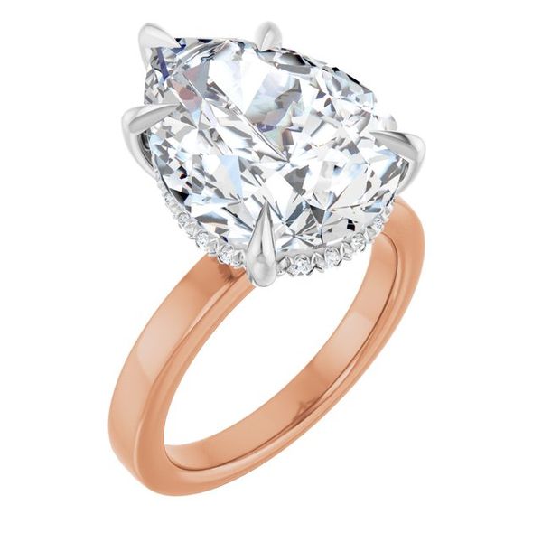 Claw-Prong Hidden Halo-Style Engagement Ring