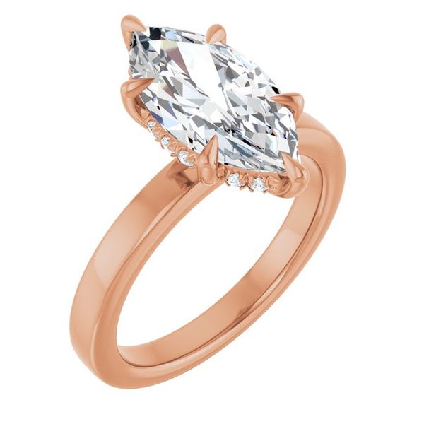 Claw-Prong Hidden Halo-Style Engagement Ring
