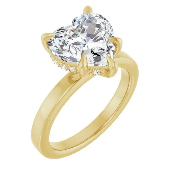 Claw-Prong Hidden Halo-Style Engagement Ring