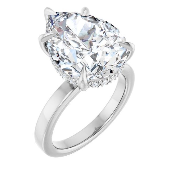 Claw-Prong Hidden Halo-Style Engagement Ring
