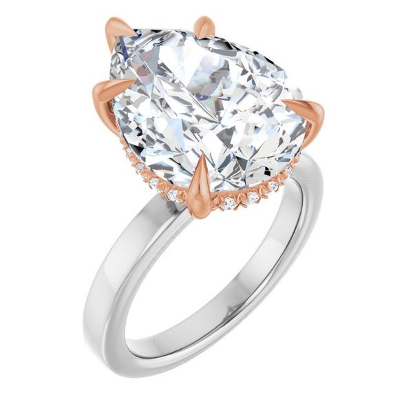 Claw-Prong Hidden Halo-Style Engagement Ring