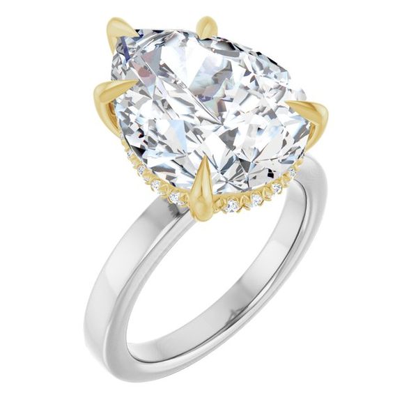 Claw-Prong Hidden Halo-Style Engagement Ring