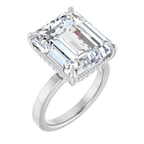 Claw-Prong Hidden Halo-Style Engagement Ring